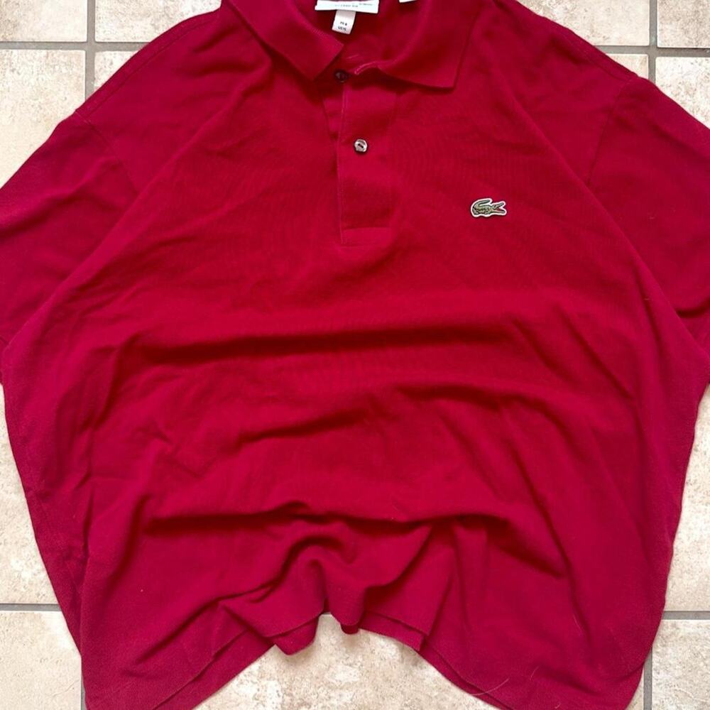 Lacoste Red Classic Fit Short Sleeve Polo Shirt - Size XL (fits like a US M)